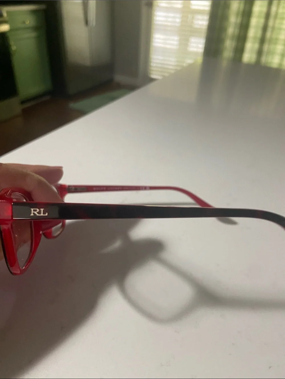 Ralph Lauren Two-Tone Black and Red Rectangular Women's Glasses new without tags
